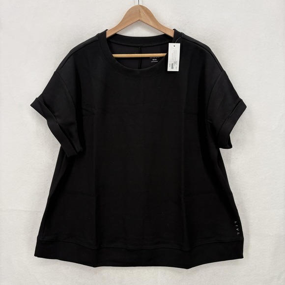 Lane Bryant Tops - LIVI For Lane Bryant Shirt Womens 18/20 Black Plus Size Knit Tee Casual Pullover